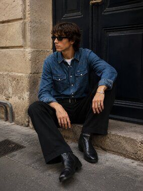 Maison Kitsuné Western Denim Shirt Men’s Small –  100% cotton
